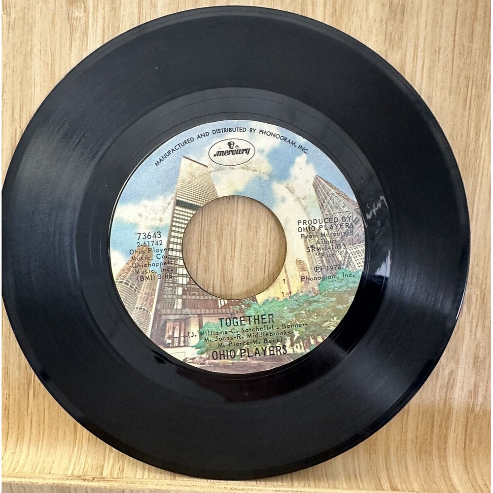 Record 45 RPM Fire / Together by Ohio Players on Mercury Records 7" Jukebox 1974